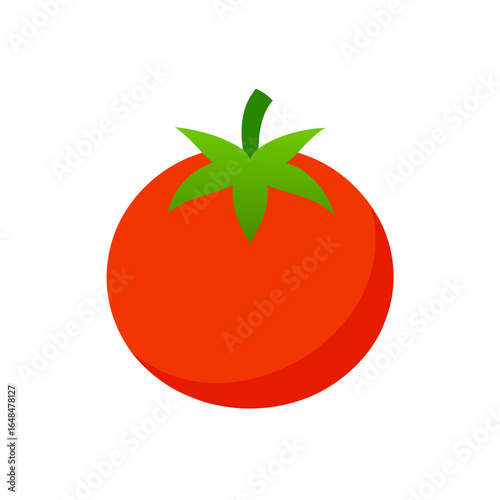 Vibrant red tomato with fresh green stem, perfect for healthy eating and culinary inspiration