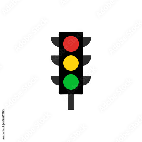 Modern traffic signal with red yellow green lights guiding urban traffic flow safely and efficiently