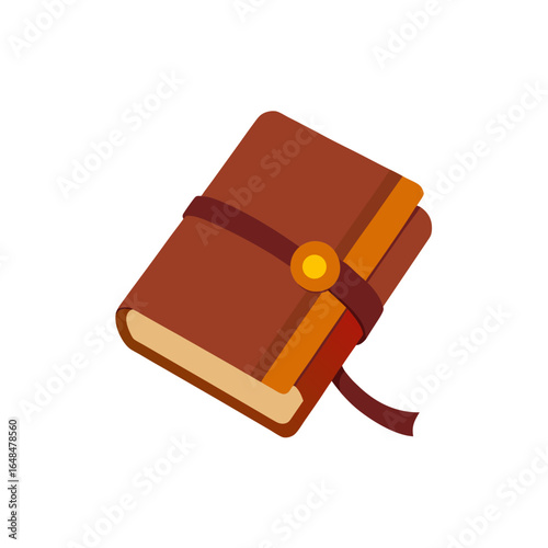 Captivating vintage leather journal with intricate strap and bookmark perfect for creative writing or travel logging
