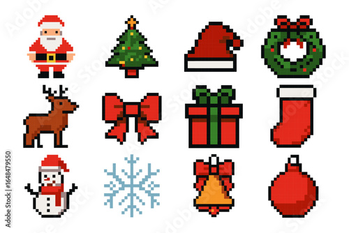 Pixel Art Christmas Icons