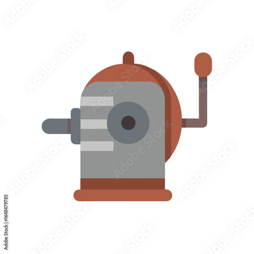 Vintage pencil sharpener drawing tool for creative office or school supplies, educational concept