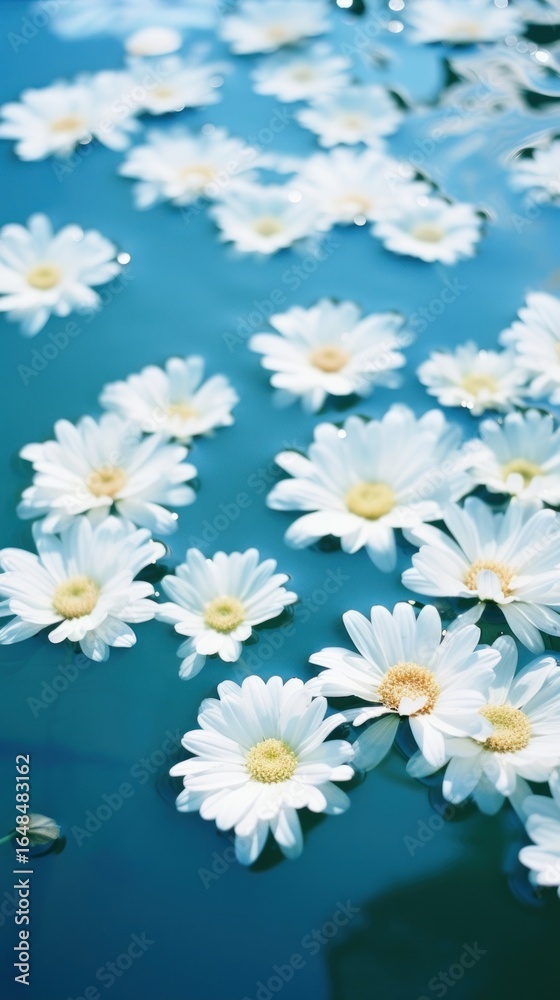 Obraz premium Floating daisy flower outdoors blossom nature.
