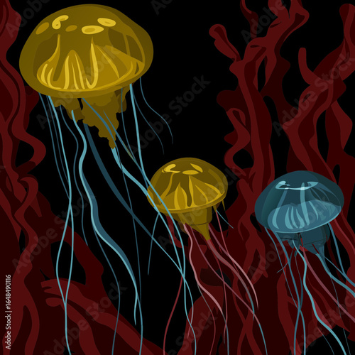 Bio-Luminescent Stakeholder Reef: Organic Corporate Ecosystem Vector Illustration