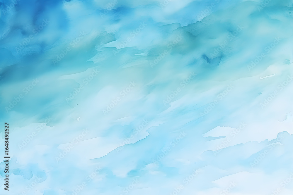 Fototapeta premium Abstract watercolor wash of cool blue and teal hues