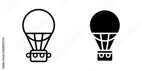 Air balloon icon, vector illustration, set double pack. EPS 10