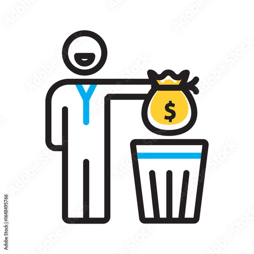 Vector multi color icon for Wasteful
