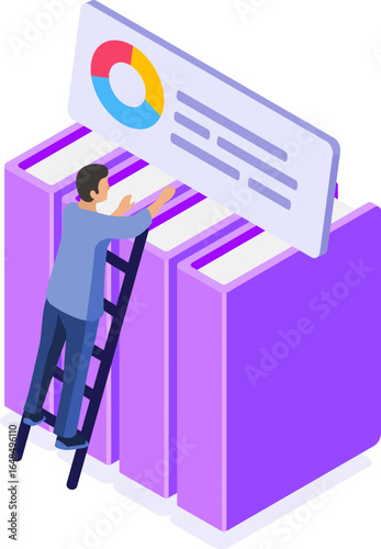 Online Homeschooling and E-Learning Isometric Icons Set – Digital Education Concept