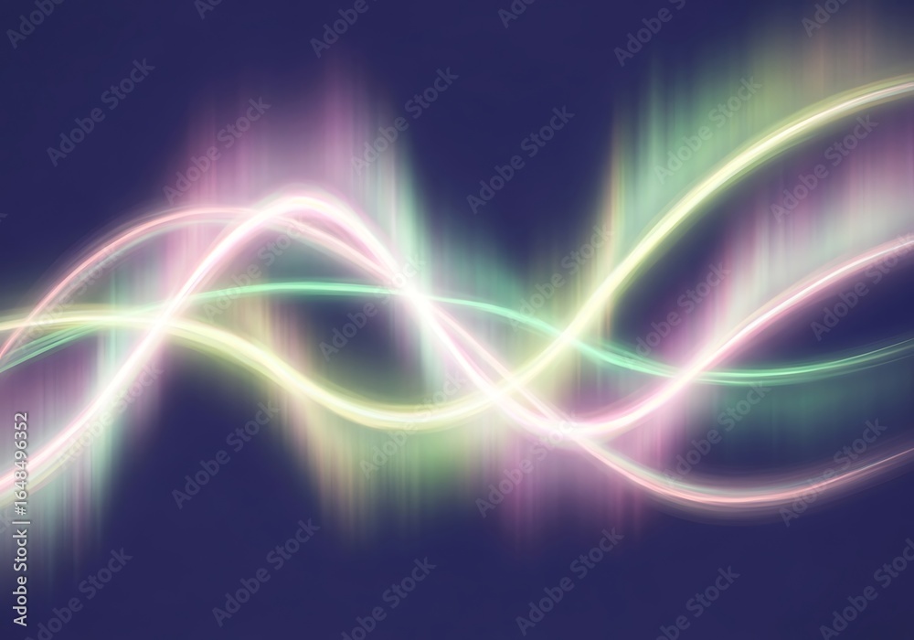 Naklejka premium Abstract light trails on dark background glowing colorful wave design perfect for technology or futuristic concepts and modern art illustrations