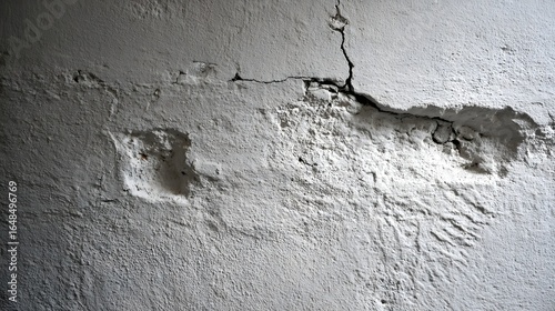 Cracked and damaged concrete wall surface.