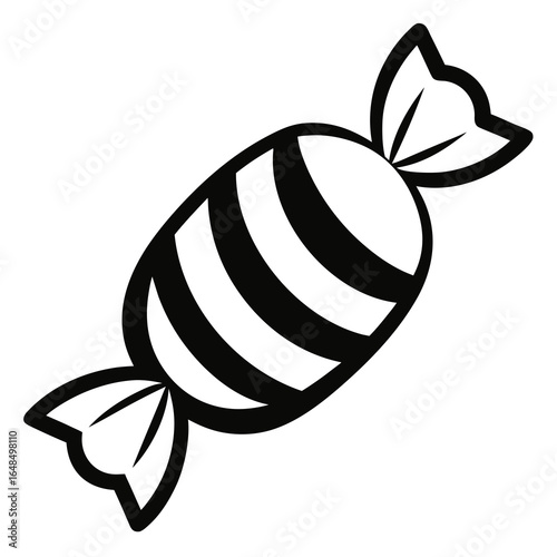 Black and White Wrapped Candy Vector Illustration for Sweet Design Projects