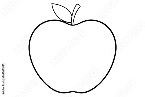 apple line art vector illustration, apple outline