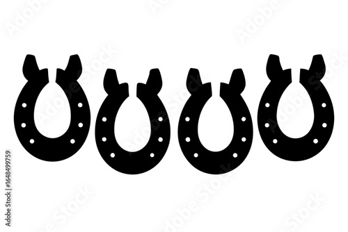 horseshoe silhouette vector set, horseshoe black symbol