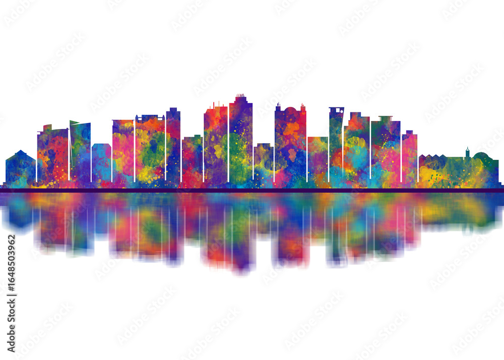 Obraz premium Campinas Brazil Skyline. Cityscape Skyscraper Buildings Landscape City Downtown Abstract Landmarks Travel Art