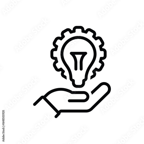 Black line icon for innovation solutions