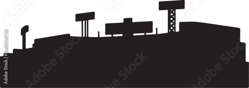 Modern stadium silhouette ready for game day excitement