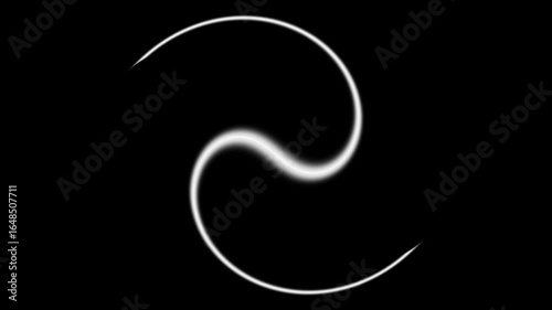 Wallpaper Mural Symmetrical white spiral line moving and rotating in a seamless loop on a black background Torontodigital.ca