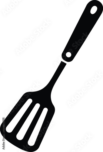 Black slotted spatula kitchen utensil cooking food preparation