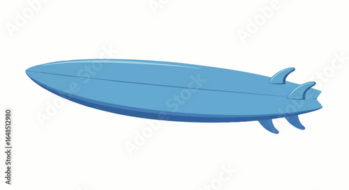 A light blue thruster surfboard with a swallow tail, depicted in a clean, stylized illustration.
