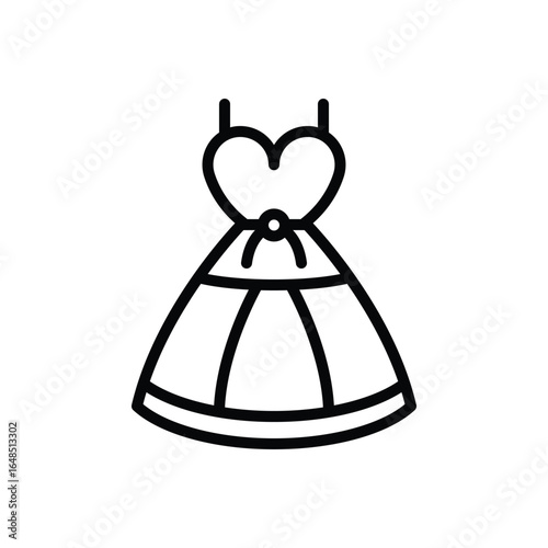 Black line icon for dress
