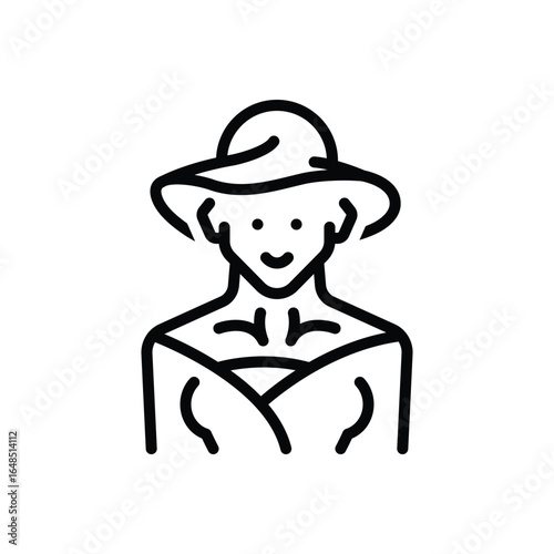 Black line icon for artist