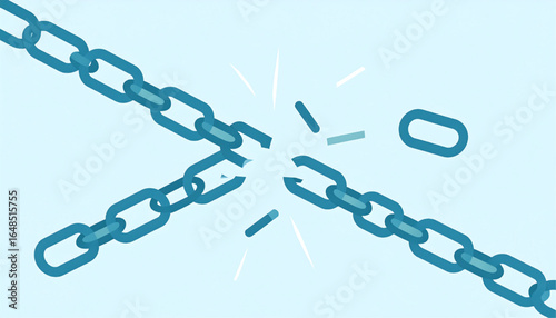 Broken chains symbolizing freedom and release from constraints.