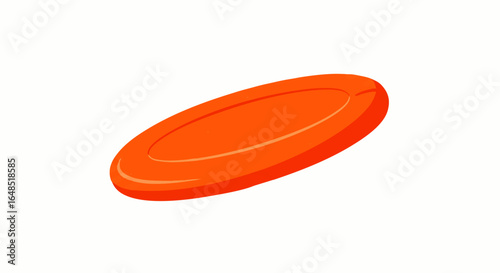 Bright orange plastic frisbee disc toy with a glossy finish, shown in mid-air.