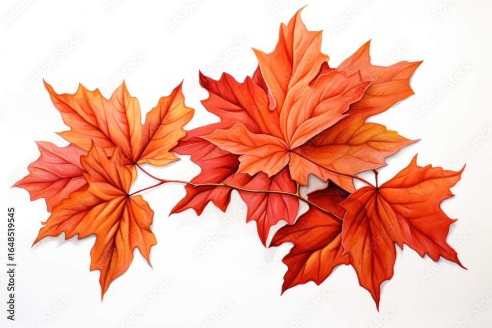 Fototapeta premium Floating fall leaves maple plant leaf.