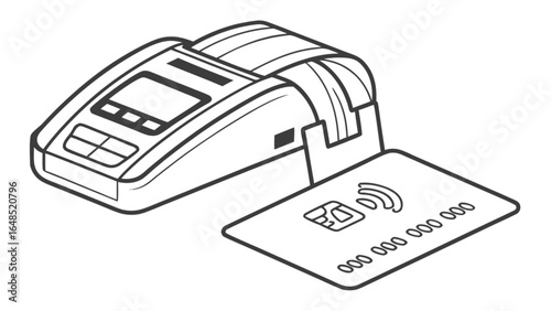 Credit card payment terminal machine vector for contactless payments and financial transactions concept design