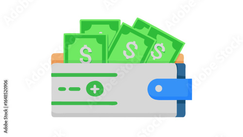Wallet with money cash finance payment currency dollar savings income investment wealth business concept