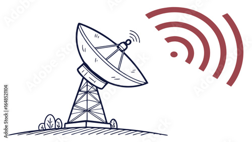 Satellite dish antenna communication technology for wireless signal transmission and reception station design