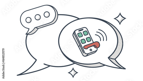 Mobile phone communication concept vector illustration for messaging app and online chat conversation design idea