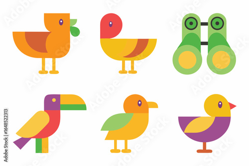 A bold birdwatching & avian species bundle for bird sanctuary branding, binocular companies, and eco-tourism maps.