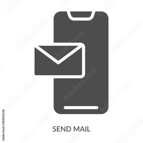 Send Mail Icon Line Style. Design Vector Illustration