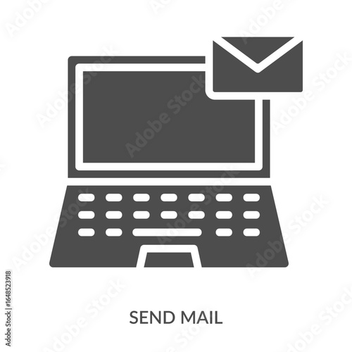 Send Mail Icon Line Style. Design Vector Illustration