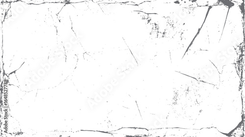 Grunge cracked texture with scattered scratches and chipped edges. Vintage distressed background design with worn weathered surface details.