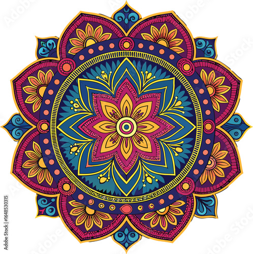 Mandala vibrant design asain