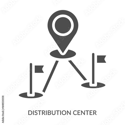 Distribution Center Icon Line Style. Design Vector Illustration