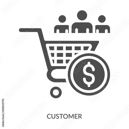 Customer Icon Line Style. Design Vector Illustration