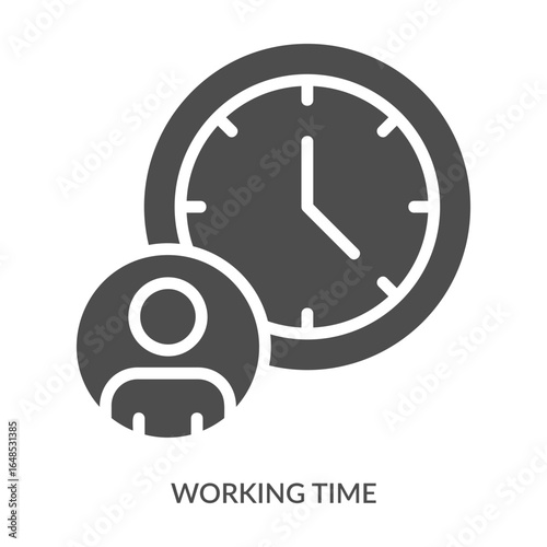 Working Time Icon Line Style. Design Vector Illustration