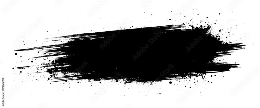 Naklejka premium Vector grunge brush stroke with ink drops background