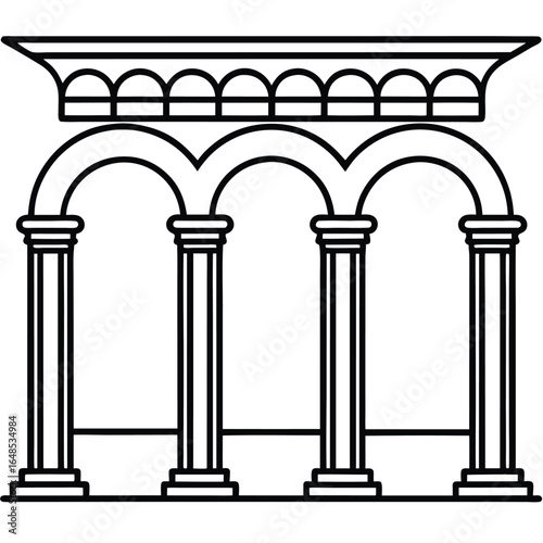 Classical Archways and Columns Architectural Design Element for Decorative Purposes