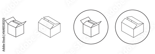 Box icon. Parcel, Storage, Packaging, cardboard, delivery, E-commerce Icons for App UI Elements. Shipping cardboard parcel sign. Delivery icon. Vector illustration eps 10