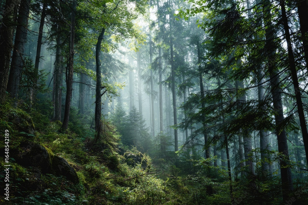 Obraz premium Misty forest path (2)