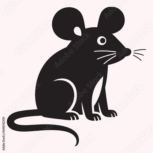 Silhouette of a Mouse Rodent Vector Illustration
