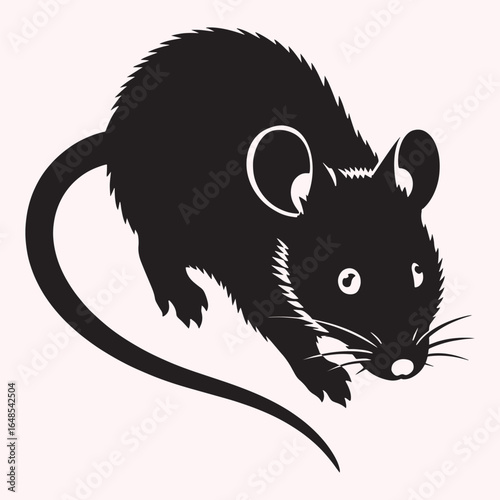 Silhouette of a Mouse Rodent Vector Illustration