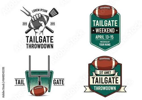 Celebrate game day excitement with vibrant tailgate and football event graphics, perfect for sports fans!