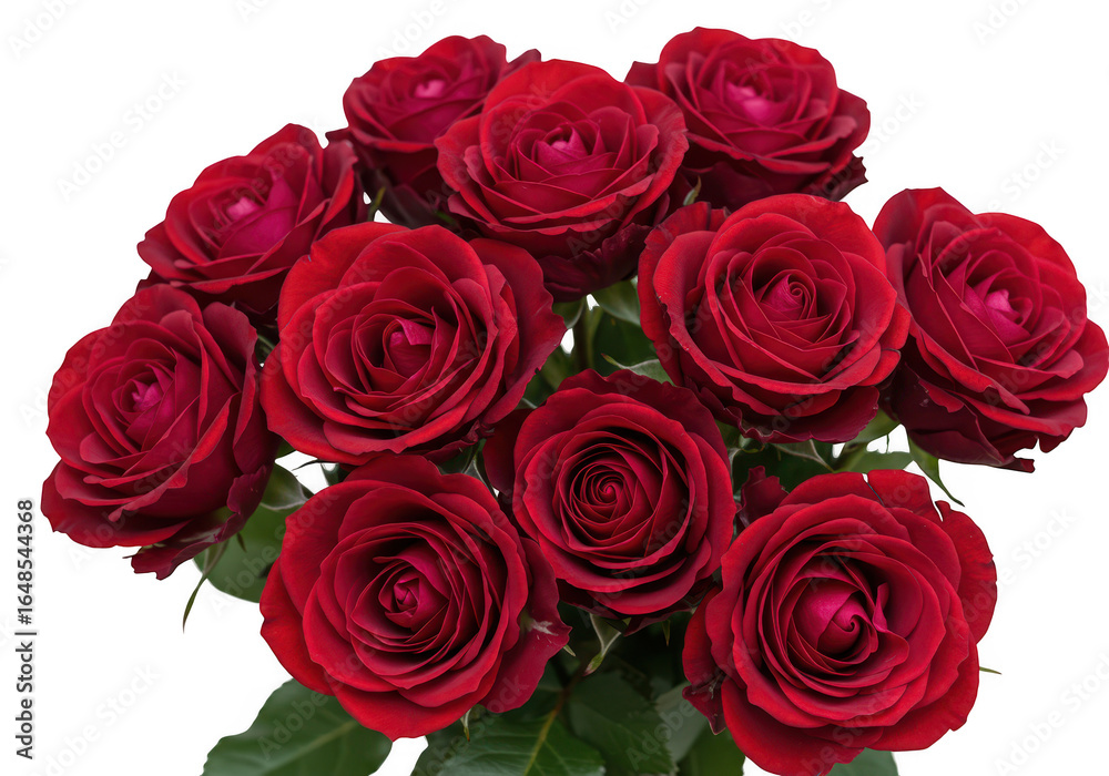 Obraz premium Red rose flowers bouquet isolated on transparent background