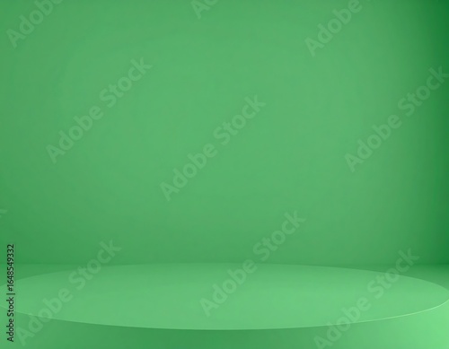 Simple green platform on a green backdrop