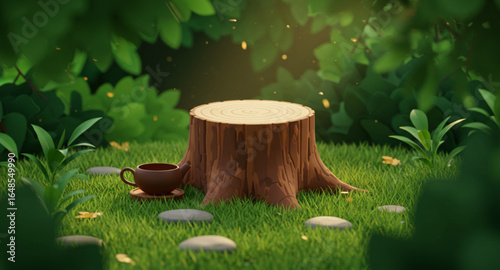 old stump on the grass