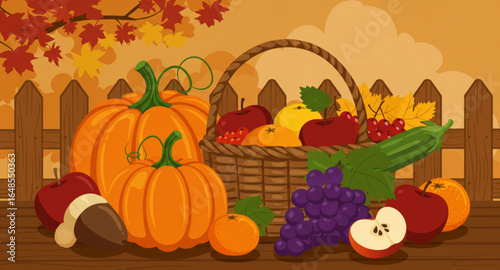 autumn still life with pumpkins